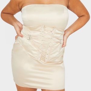 Champagne Corset Detail Bodycon Dress